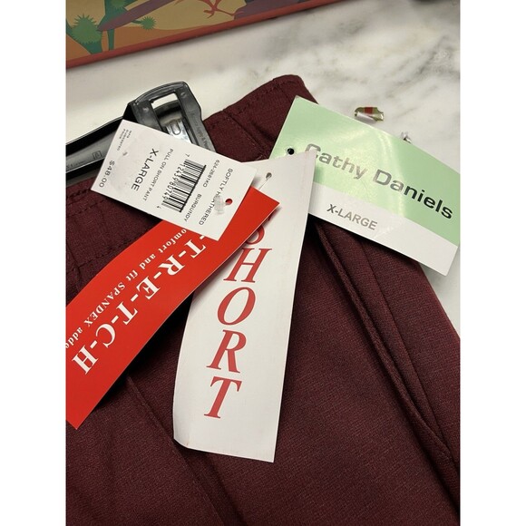Cathy Daniels Womens Burgundy Pull On Dress Pant Size XL NWT - Picture 5 of 7